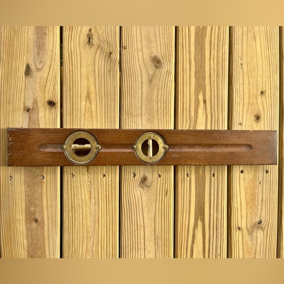 Vintage Mahogany and Brass Acme Level Co. Adjustable Inclinometer & Plumb 26” - Picture 1 of 6